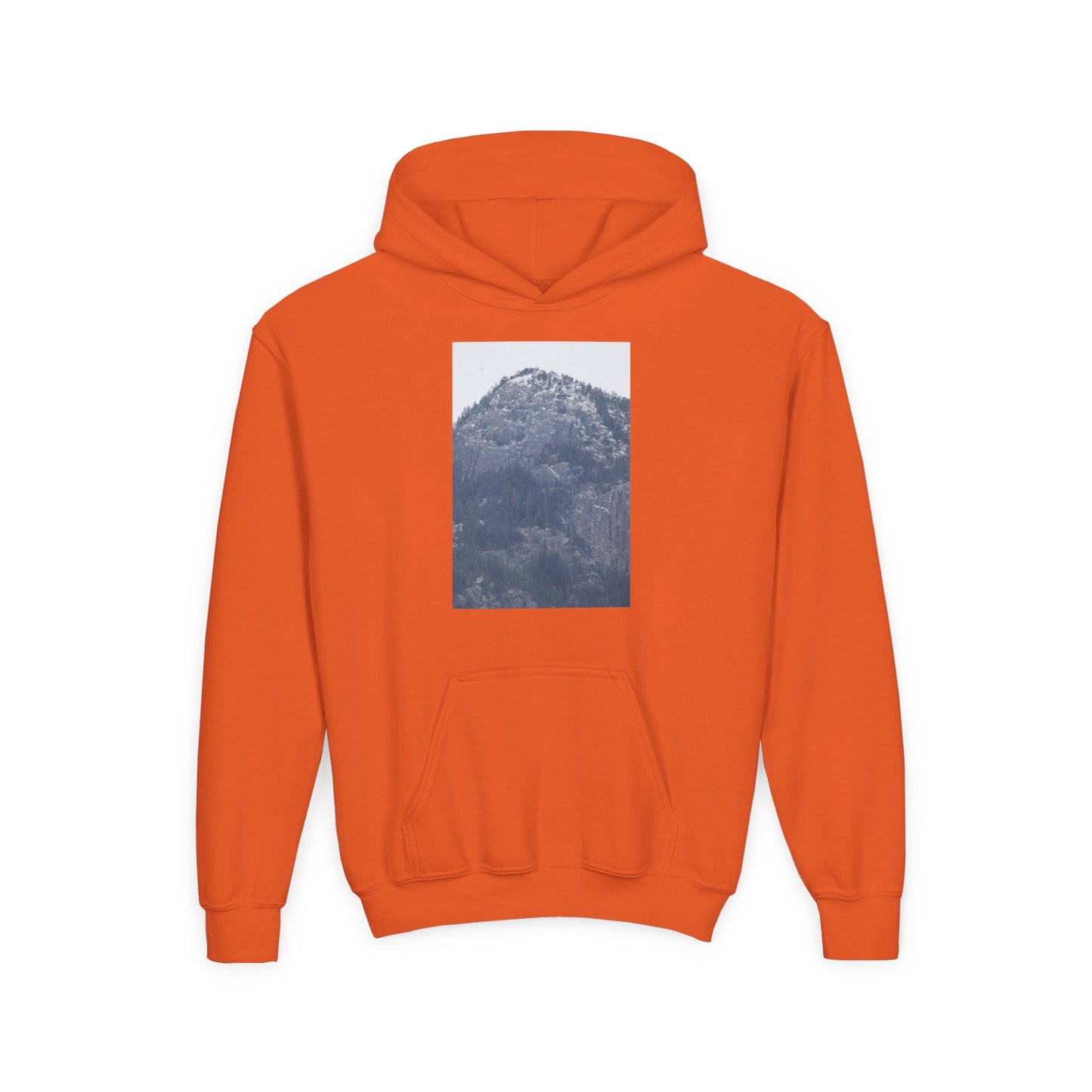 Mountain Peak Youth Hoodie — Winter Snow Scenic Graphic Sweatshirt