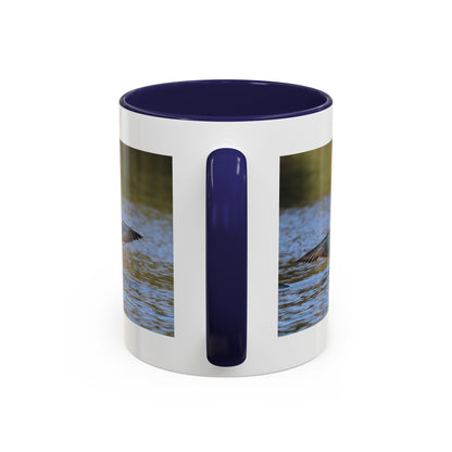 Loons in Flight Accent Coffee Mug — Wildlife Bird Photography Drinkware