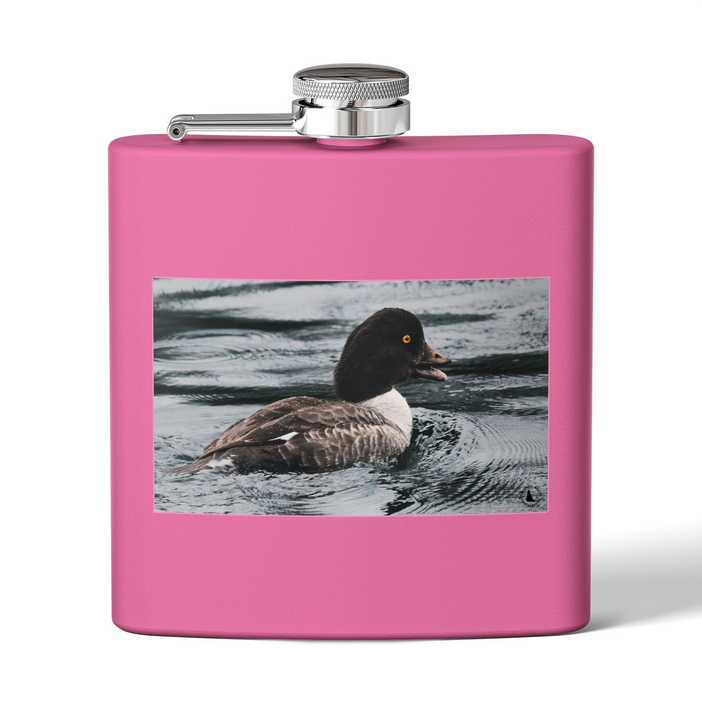 Goldeneye Duck Photo Stainless Steel Flask — 6oz Travel Hip Flask