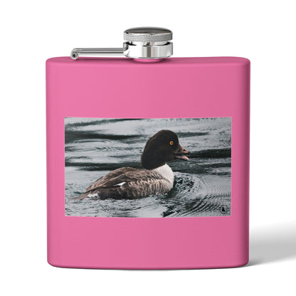 Goldeneye Duck Photo Stainless Steel Flask — 6oz Travel Hip Flask