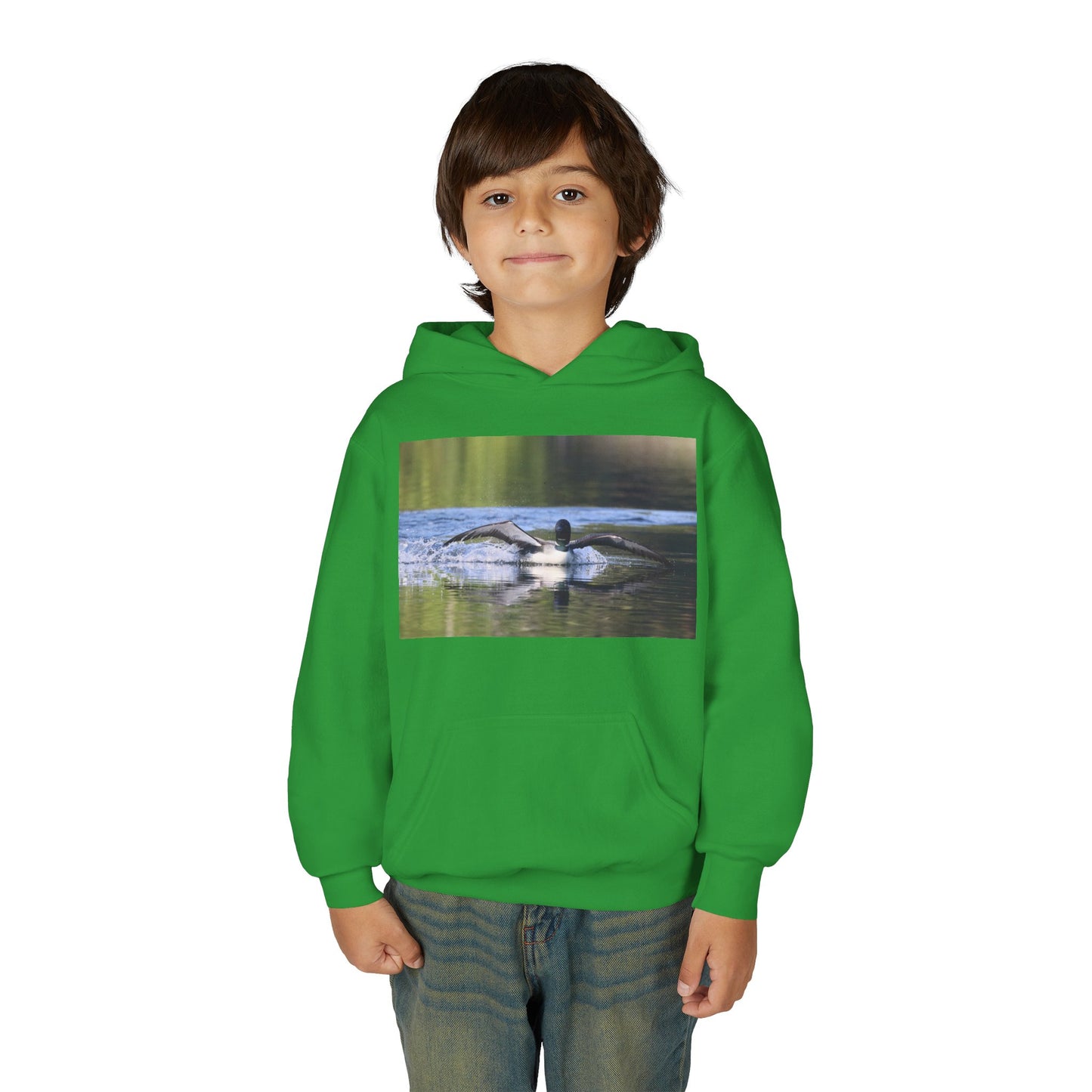 Youth Hoodie with Swimming Otter Photo – Cute Wildlife Kids Sweatshirt