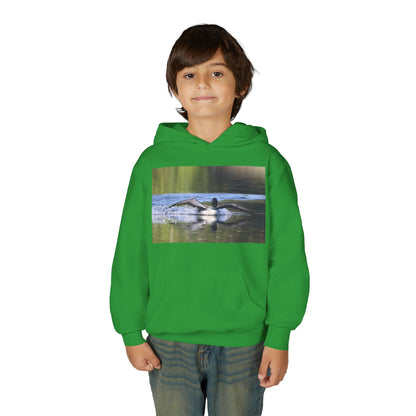 Youth Hoodie with Swimming Otter Photo – Cute Wildlife Kids Sweatshirt