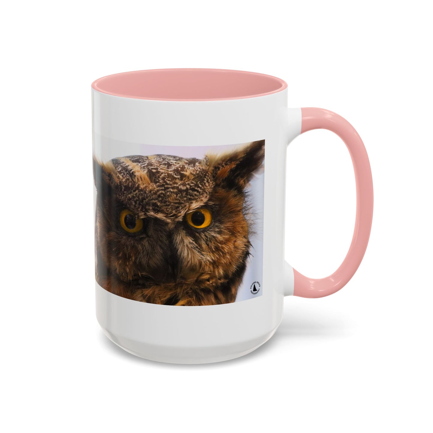 Owl Accent Coffee Mug – Realistic Great Horned Owl Photo (11/15 oz)