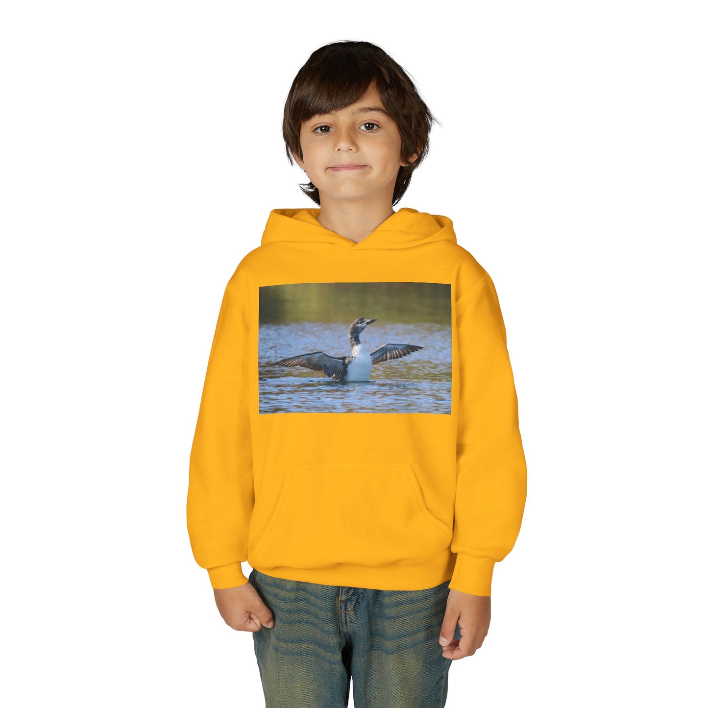 Youth Hoodie with Loon Photo – Nature Birdwatching Pullover