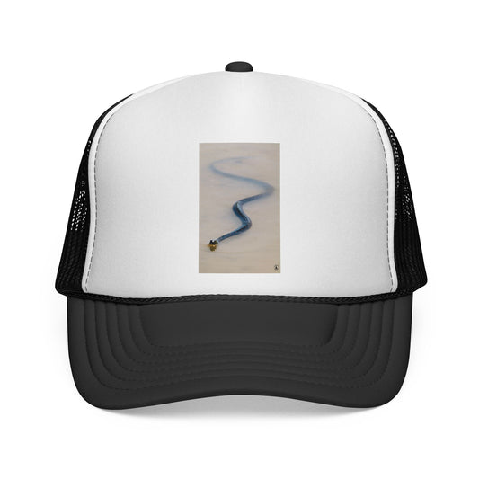 Trucker Cap — Blue Smoke Trail Graphic