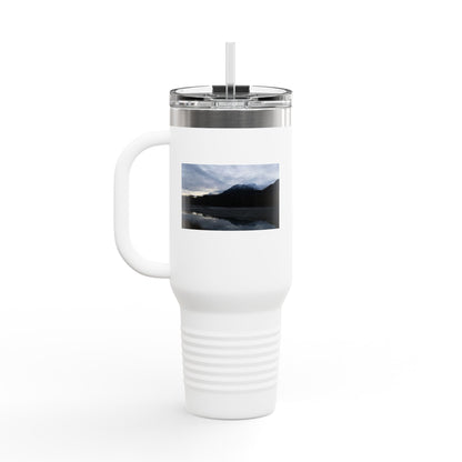 40oz Insulated Travel Mug – Scenic Lake Mountain Photo, Thermal Tumbler for Commuting & Outdoor Adventures