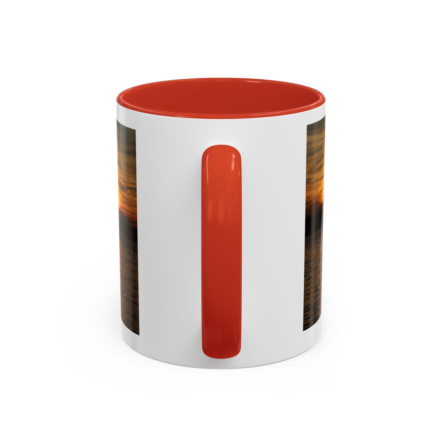 Sunset Lake Photo Accent Coffee Mug — Golden Sunset Reflection (11/15oz)