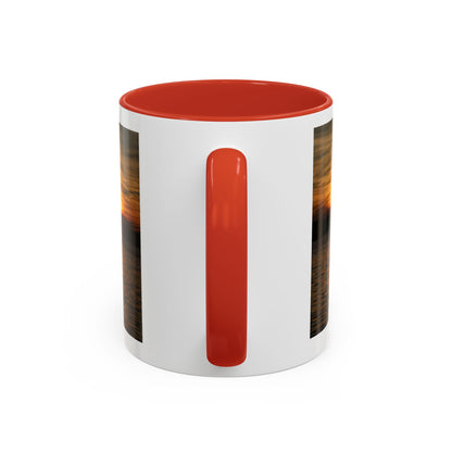 Sunset Lake Photo Accent Coffee Mug — Golden Sunset Reflection (11/15oz)