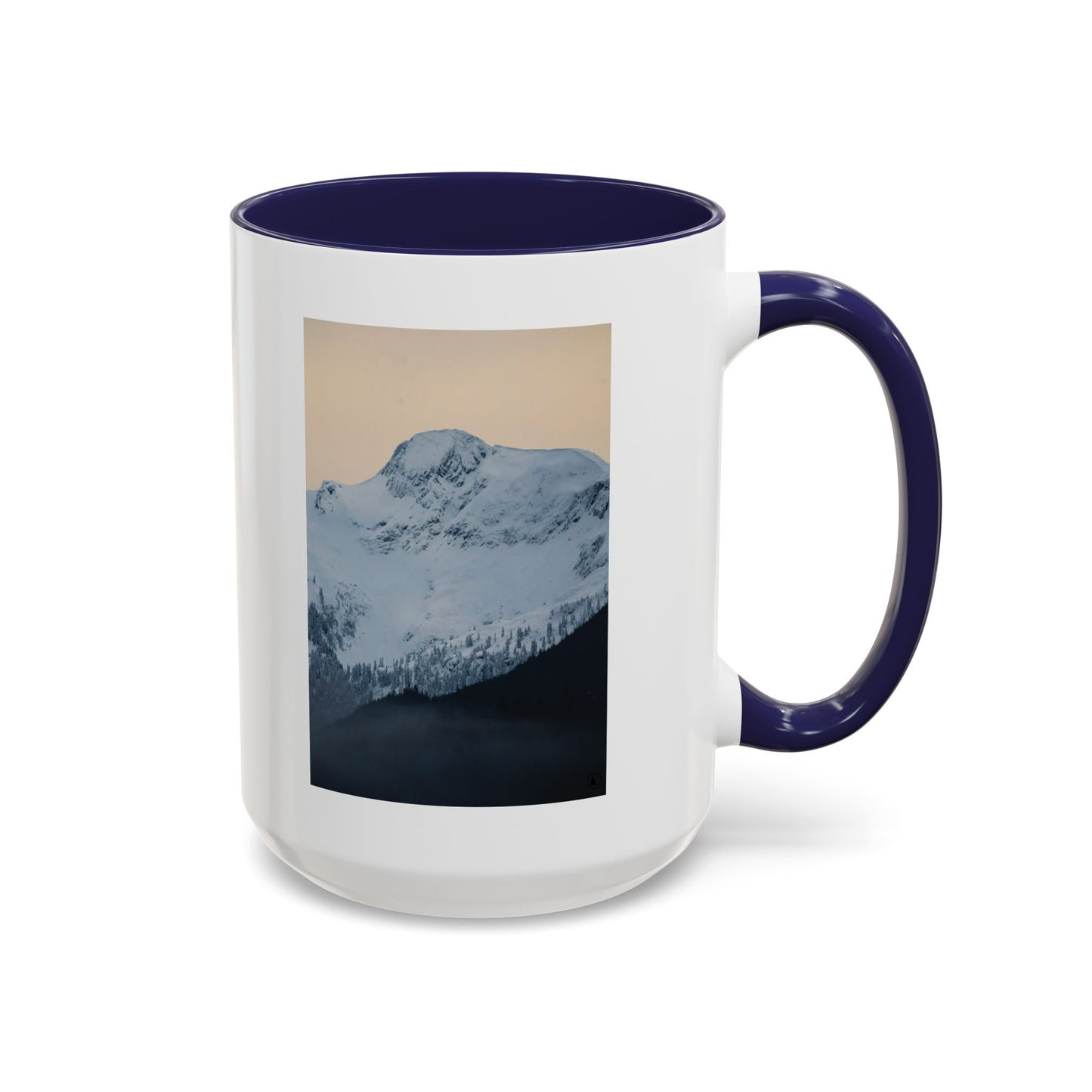Mountain Sunrise Accent Coffee Mug — Scenic Snow Peak Photo (11/15oz)