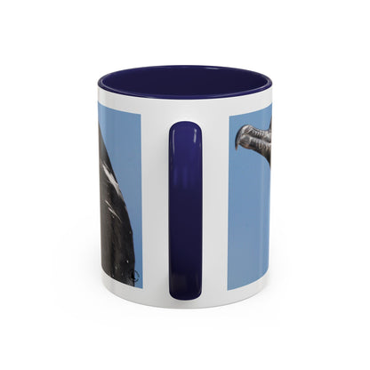 Cormorant Accent Coffee Mug — Blue Bird Portrait Ceramic Tea Cup (11/15oz)
