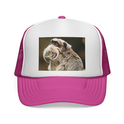 Emperor Tamarin Trucker Hat – Cute Monkey Photo Cap for Animal Lovers